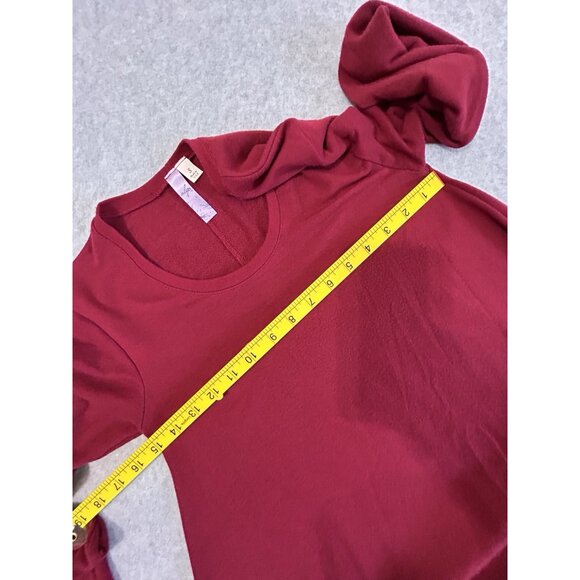 Alya Women’s Small Maroon Red Soft Knit Fit & Flare Dress Long Sleeve Round Neck - Picture 5 of 8